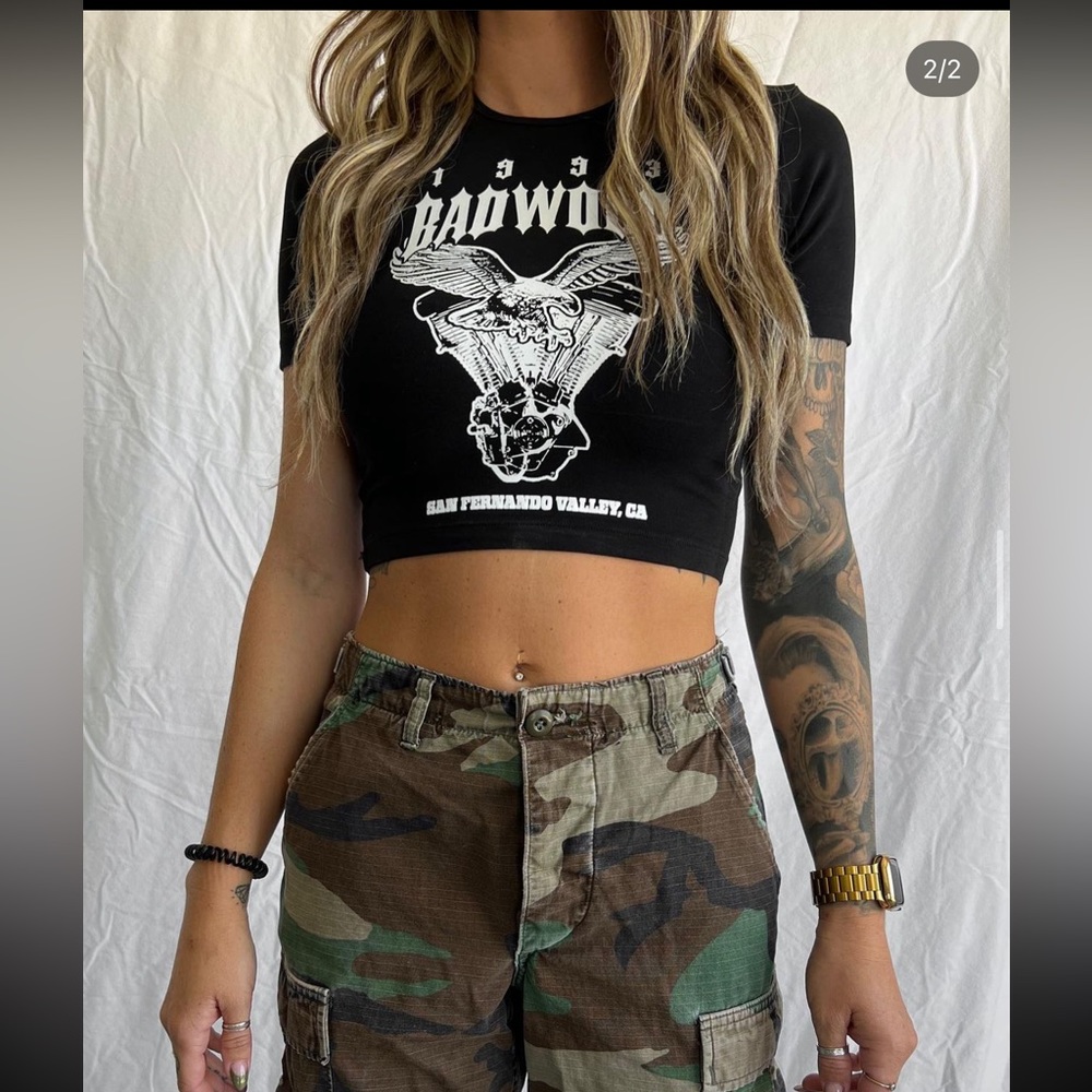BADWOOD biker crop top